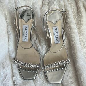 Jimmy Choo Meira silver sandals